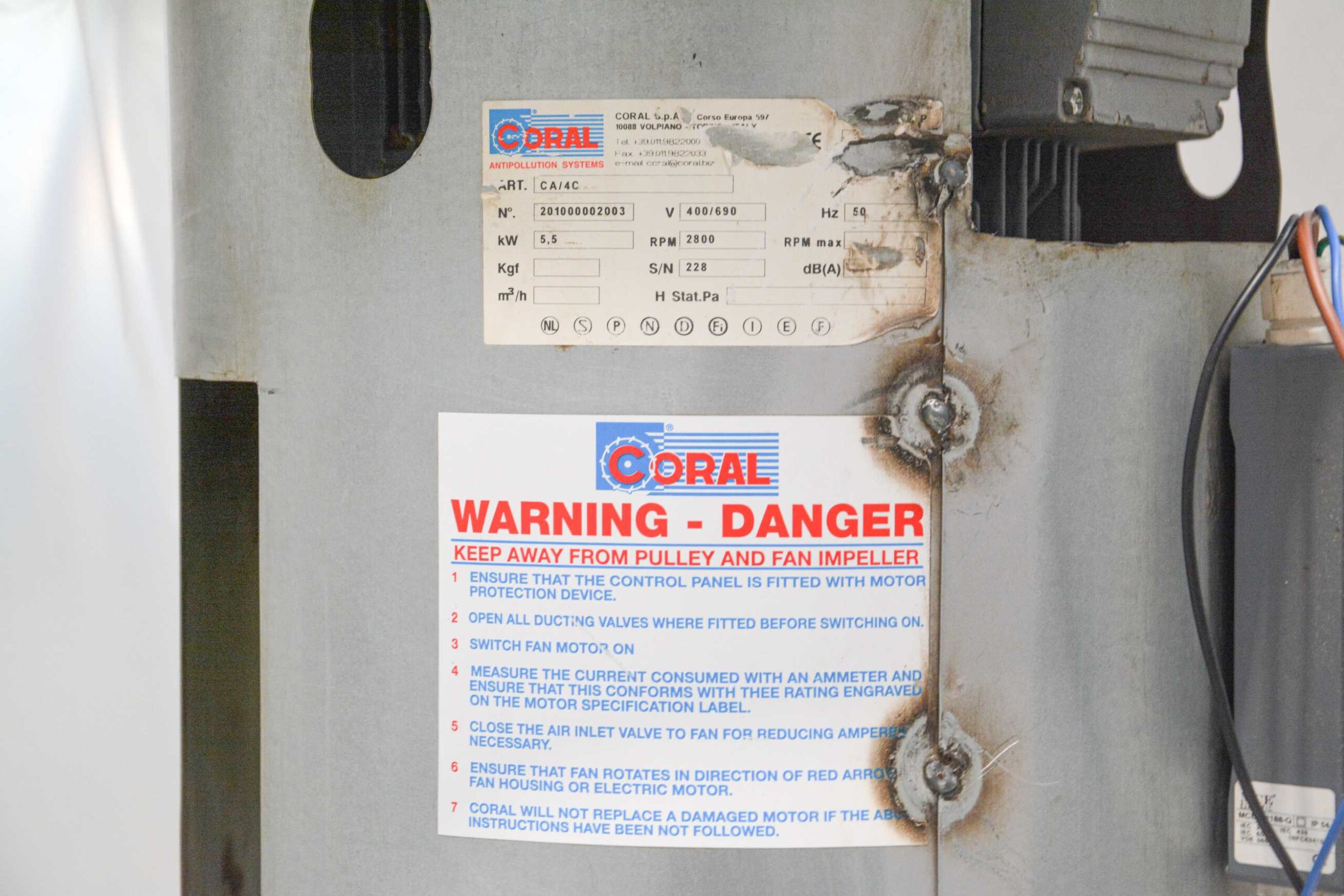 Coral 4-Bag Industrial Dust Extractor โ Italy (Fully Serviced) - Image 19
